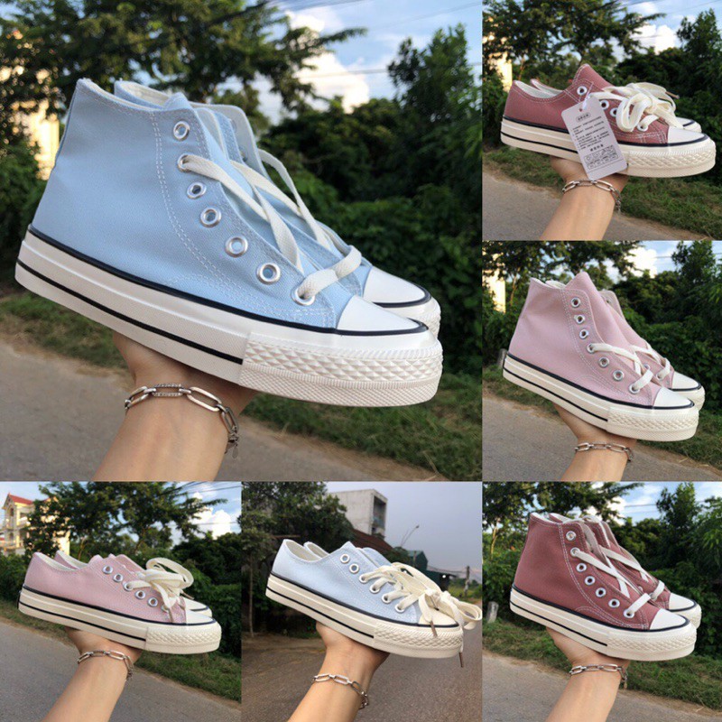 Giày cổ cao cổ thấp đế cao mũi bóng nhiều màu, giày ulzzang học sinh kiểu dáng Hàn Quốc