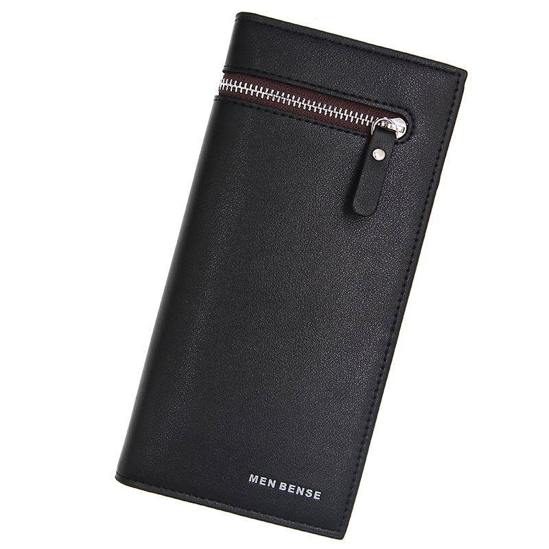 VERSDO Men's Leather Wallet Bifold PU Extra Card Holds Long Wallet