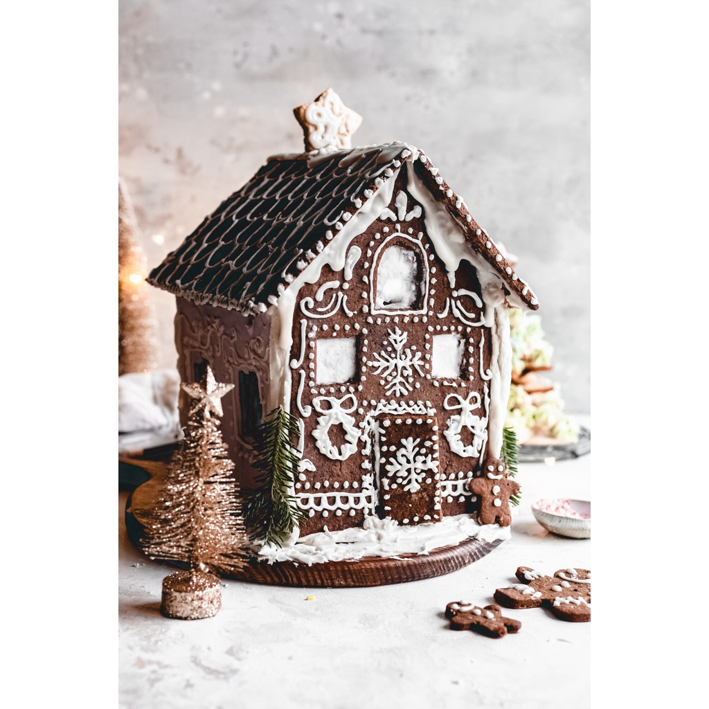 Khuôn làm bánh giáng sinh, kẹo, sô cô la chocolate hình ngôi nhà giáng sinh 3D