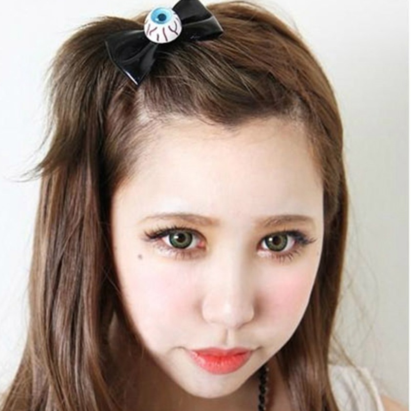Kẹp Tóc Da Hình Đôi Mắt Điên Cuồng Hóa Trang Halloween