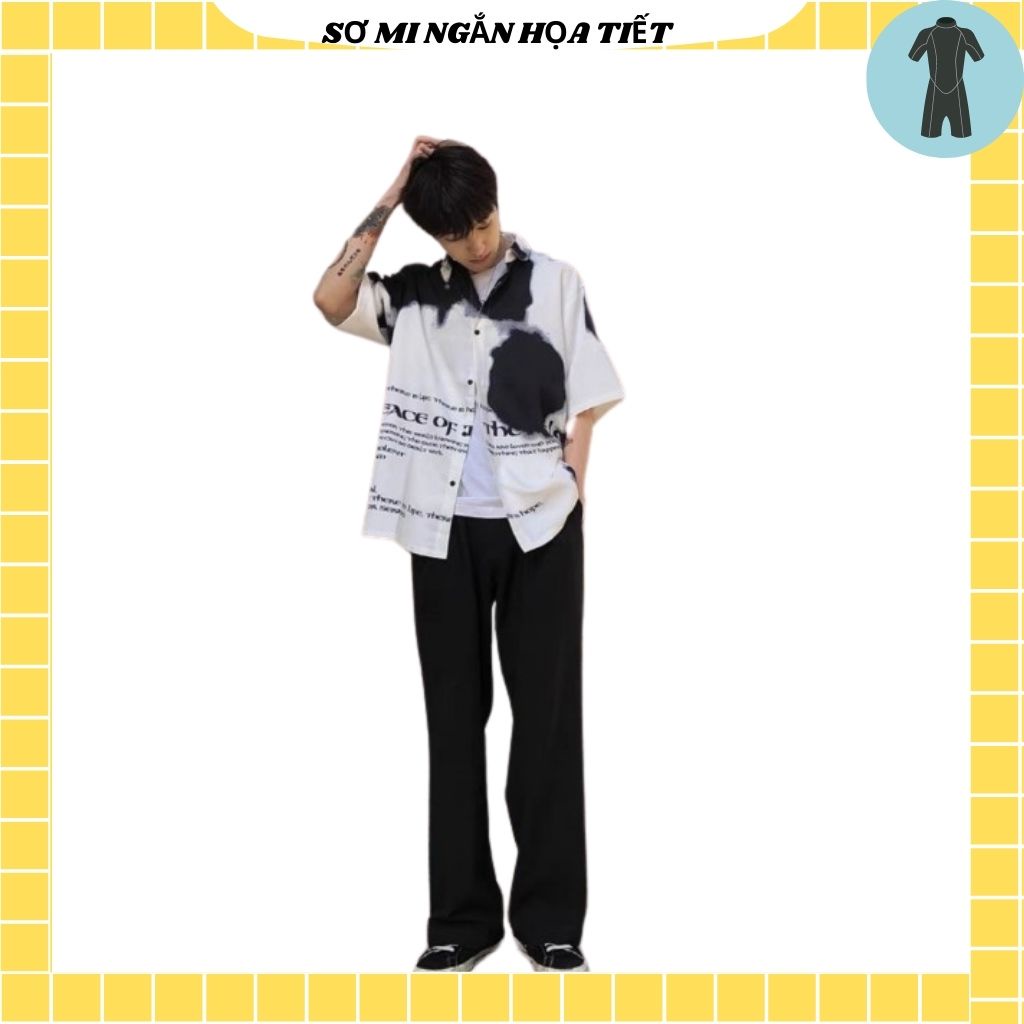 Áo Sơ Mi Tay Ngắn Unisex Cổ Bẻ Phong Cách Hàn Quốc Freesize