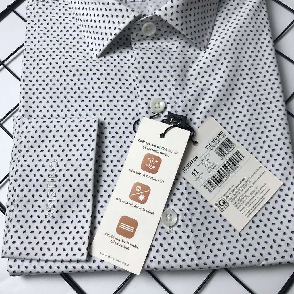Áo sơ mi nam dài tay ARISTINO sợi sồi mềm mát from slim ALS54808