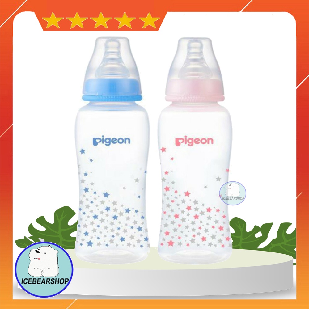 Bình sữa pigeon in hình ngôi sao PP 150ml / 250ml không BPA, an toàn cho trẻ nhỏ