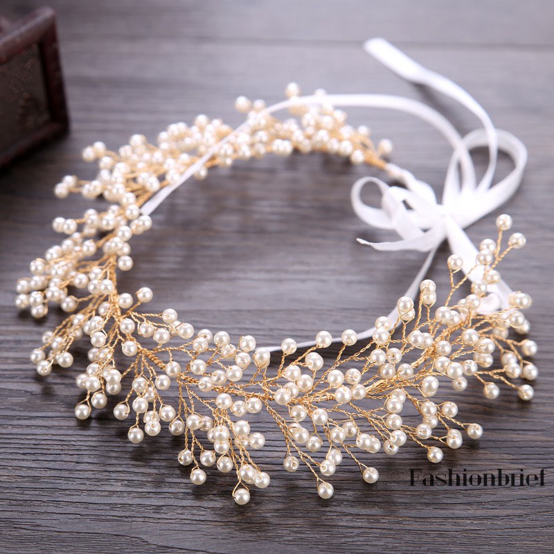 ❤BRIEF High Quality Romantic Tiara Hairwear Fashion Simulated Pearl Jewelry Women Hair Headwear Wedd