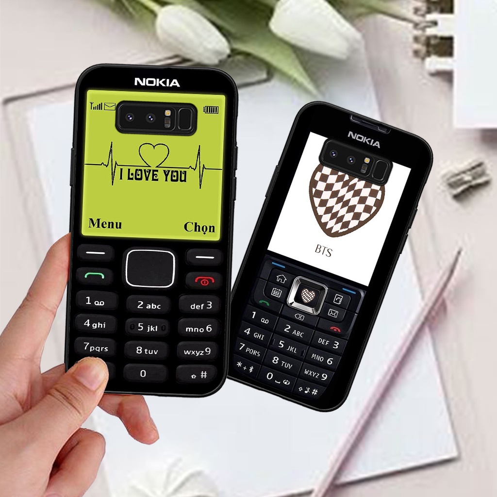Ốp Samsung Note 8 / note 9 bộ hình điện thoại nokia huyền thoại , BTS , Vpop cute