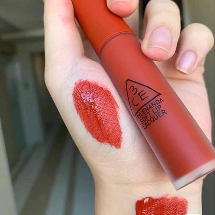 Son 3CE soft lip lacquer mã NULL SET màu đỏ gạch