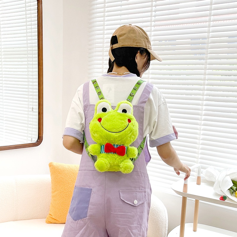 Balo Hình Chú Ếch Xanh NHỒI BÔNG Chất Lông Mịn Màu Xanh Dễ Thương Phong Cách Hàn Quốc - BỐ KHỦNG LONG