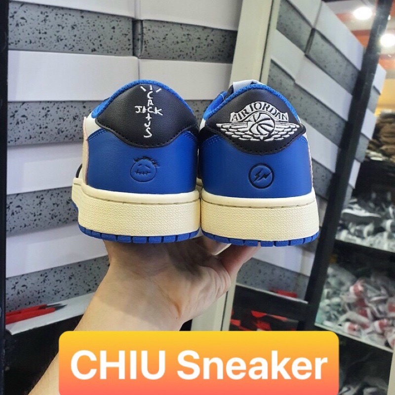 [ CHIU Sneaker ] Giày thể thao jd1 low x travitscott blue xanh dương Phiên bản 11 chuẩn kèm Pk