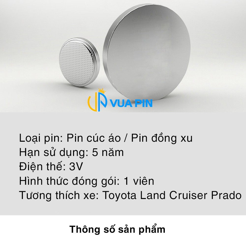 Pin chìa khóa ô tô Toyota Land Cruiser Prado chính hãng cao cấp sản xuất công nghệ Nhật Bản–Pin ô tô Toyota Land Cruiser