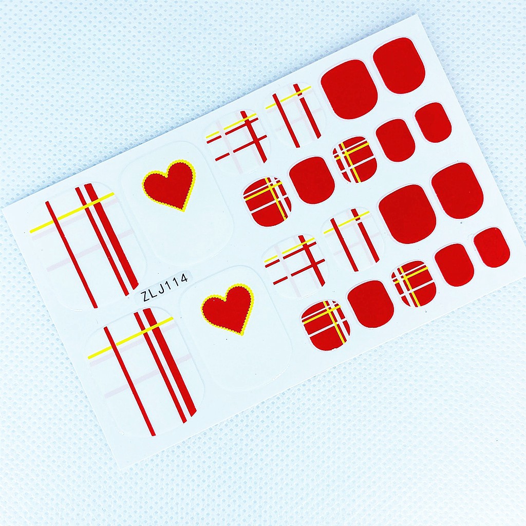 Bộ 22 Miếng Dán Móng Chân Gadis Manis Manis Bersih 3d Độc Đáo