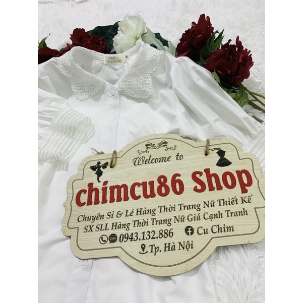 SOMI TRẮNG CỘC TAY CỔ REN (ảnh thật trải thảm - video quay)
