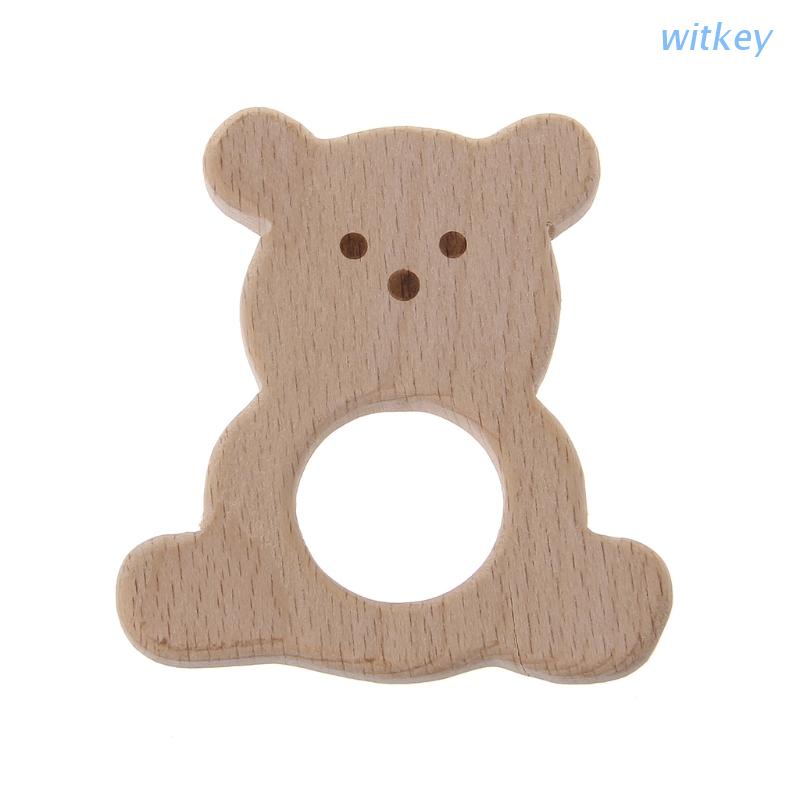 Đồ Chơi Gặm Nướu Bằng Gỗ Hình Gấu Thân Thiện Với Môi Trường Dành Cho Bé