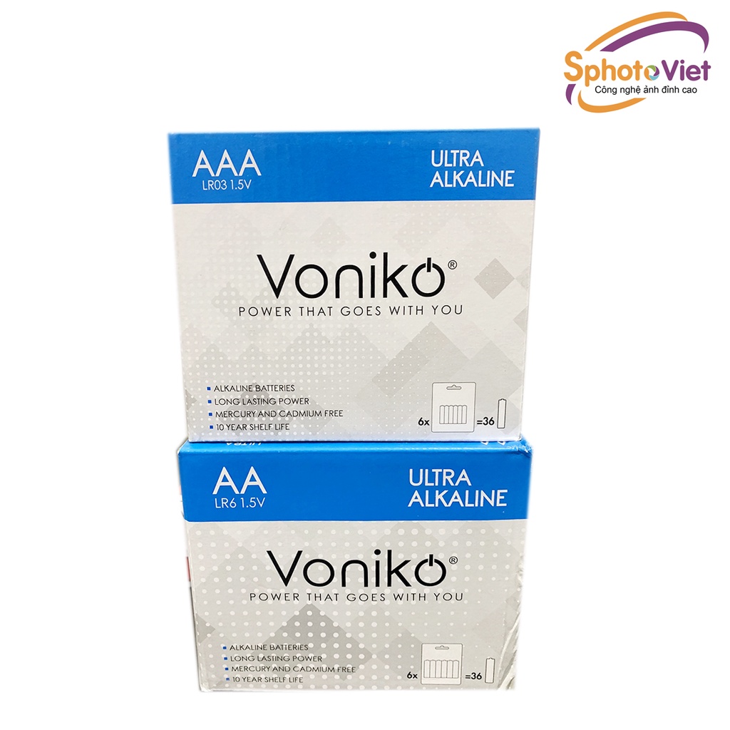 1 hộp PIN AA - AAA VONIKO USA Alkaline 36 viên