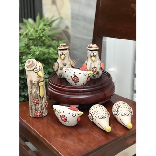 BỘ TƯỢNG TRANG TRÍ DECOR GỐM SỨ THỦ CÔNG