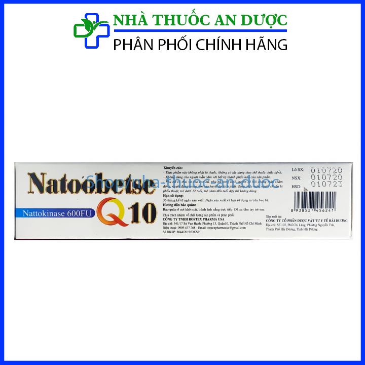 Viên uống Natoobetse Q10 hoạt huyết dưỡng não tăng cường tuần hoàn não – Hộp 30 viên