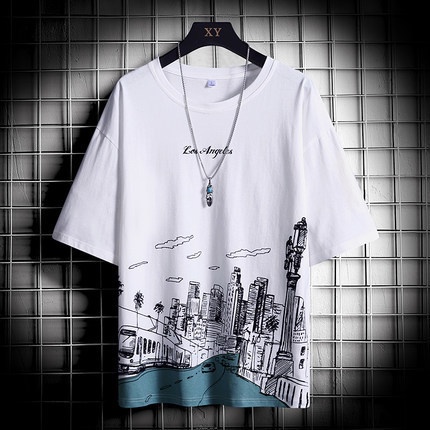 Áo Thun Tay Ngắn Cổ Tròn Dáng Rộng Thời Trang Mùa Hè Cho Nam Size M-3XL