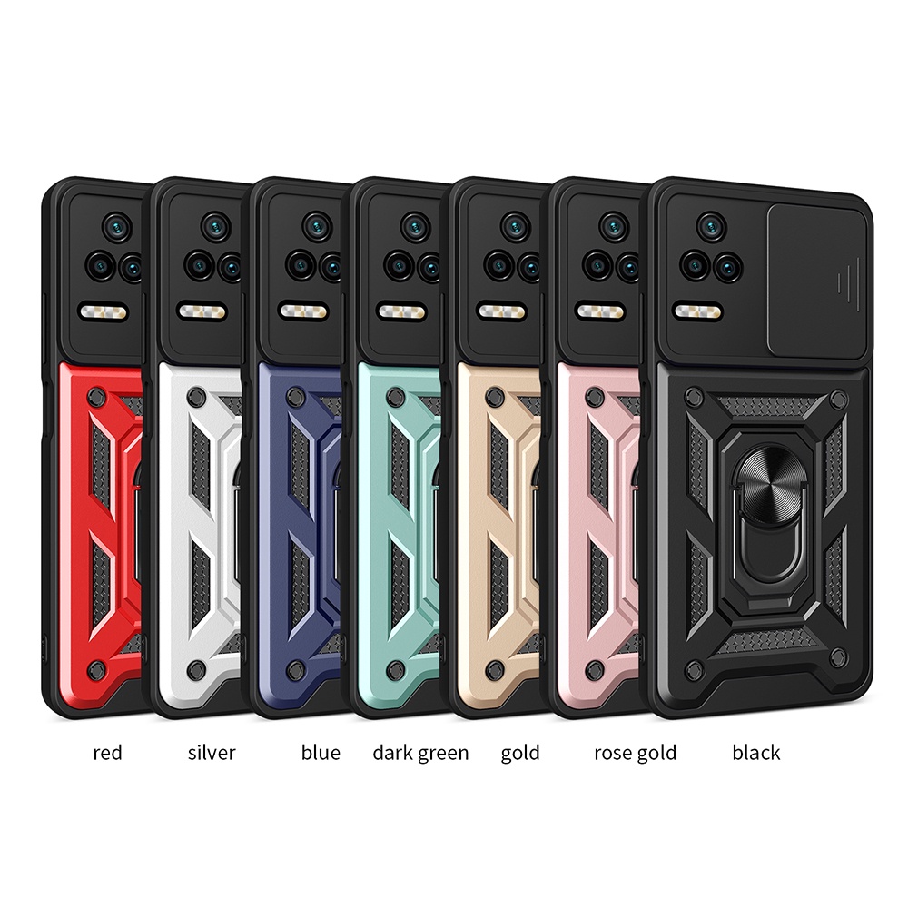 Ốp Điện Thoại Có Vòng Trượt Bảo Vệ Camera Cho Xiaomi Poco F4 Poco X4 GT 5G Poco M4 Pro 4G Redmi Note 11 Pro Redmi K40 K50 K40s Redmi 10C