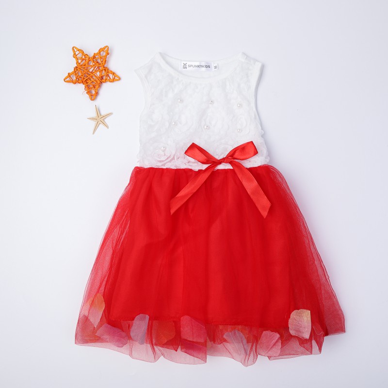 Đầm ngắn tay dáng xòe in hình chuột Mickey đáng yêu cho bé gái