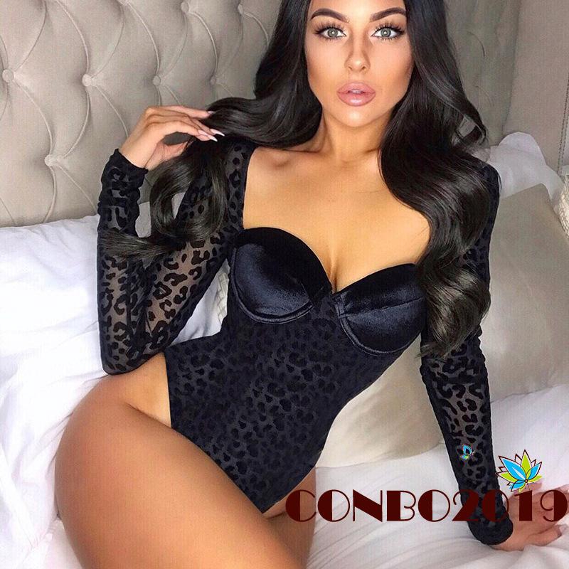 Áo liền quần họa tiết da báo thời trang quyến rũ cho nữ