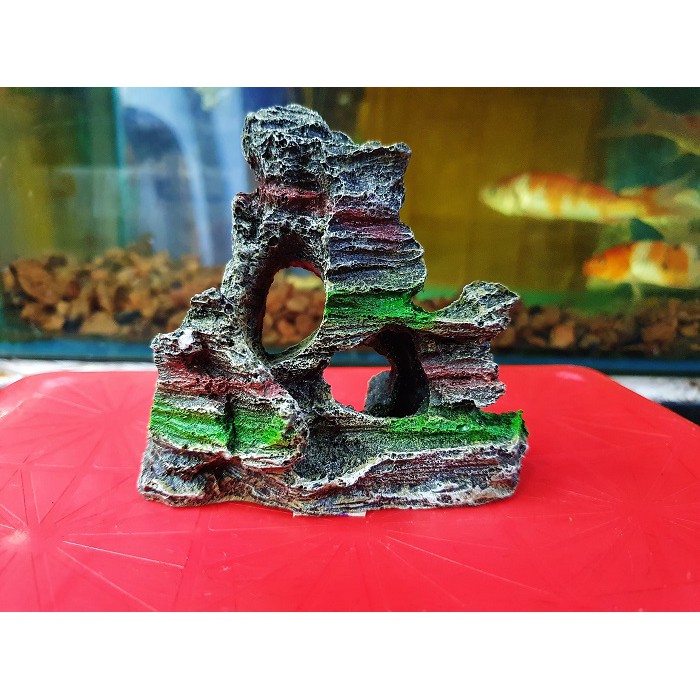 CẢNH NÚI NHÂN TẠO TRANG TRÍ HỒ CÁ NON BỘ CAO 10CM