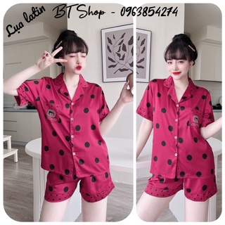 Đồ ngủ mặc nhà lụa pijama tay ngắn quần đùi freesize 42-57kg