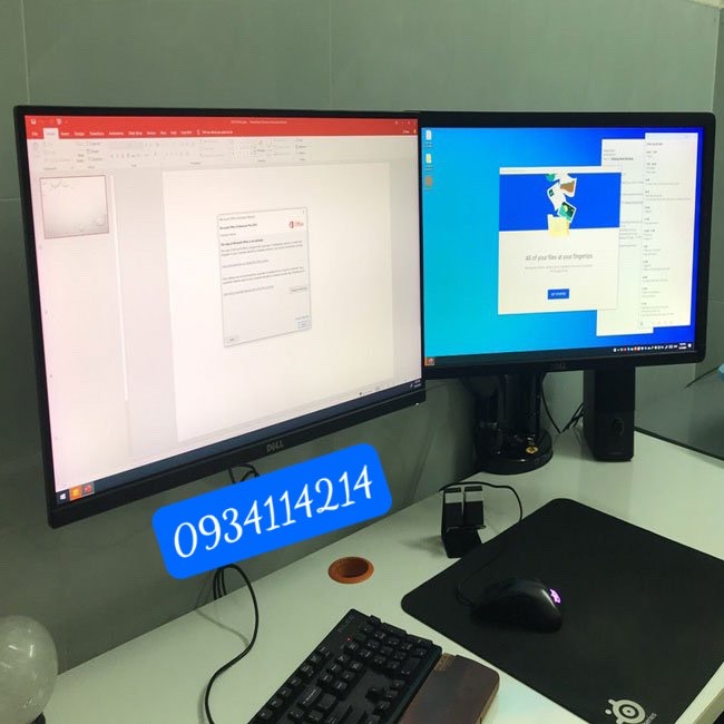 Giá Treo Hai Màn Hình NB F195A 22 - 32 Inch - Tay Treo Màn Hình Kép Gắn Bàn Đa Năng