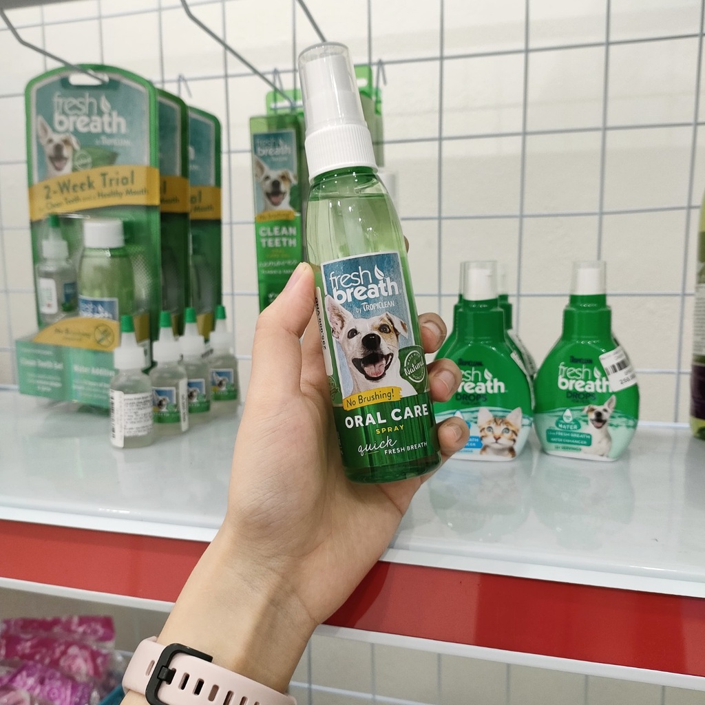 118ml - FRESH BREATH Chai xịt khử hôi miệng chó mèo - Fresh Breath Oral Care Spray