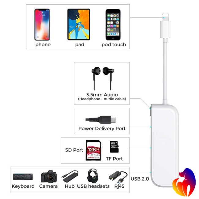 Đầu Đọc Thẻ Nhớ Sd Tf Và Tai Nghe 3.5mm Cho Iphone | BigBuy360 - bigbuy360.vn