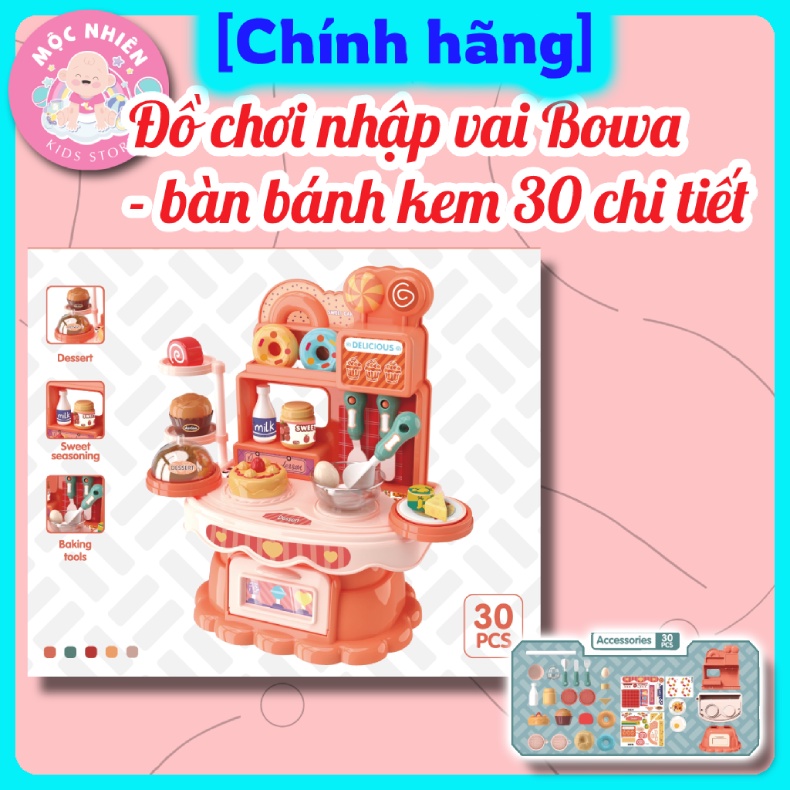 [Chính hãng] Đồ chơi nhập vai Bowa 8057 - Bàn bánh kem 30 chi tiết dành cho bé gái trên 3 tuổi