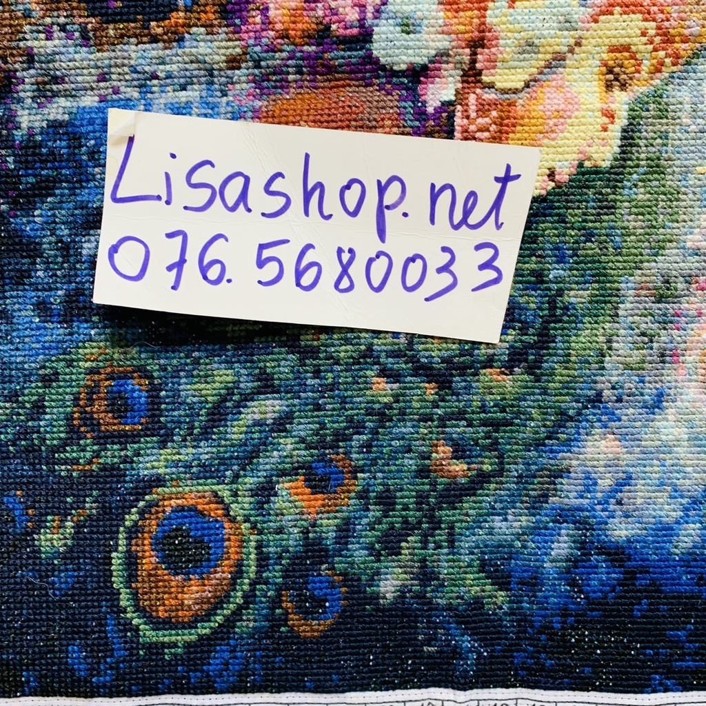 Tranh thêu chữ thập CÔ GÁI đã thành phẩm 47x39cm đã thêu- thêu kín