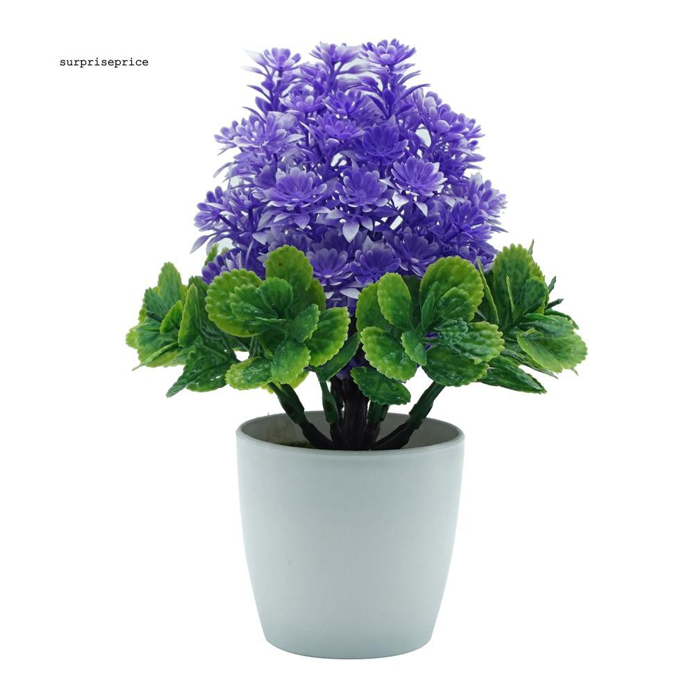 Hoa giả kèm chậu thiết kế đẹp mắt nhiều màu sắc tùy chọn trang trí đa dụng