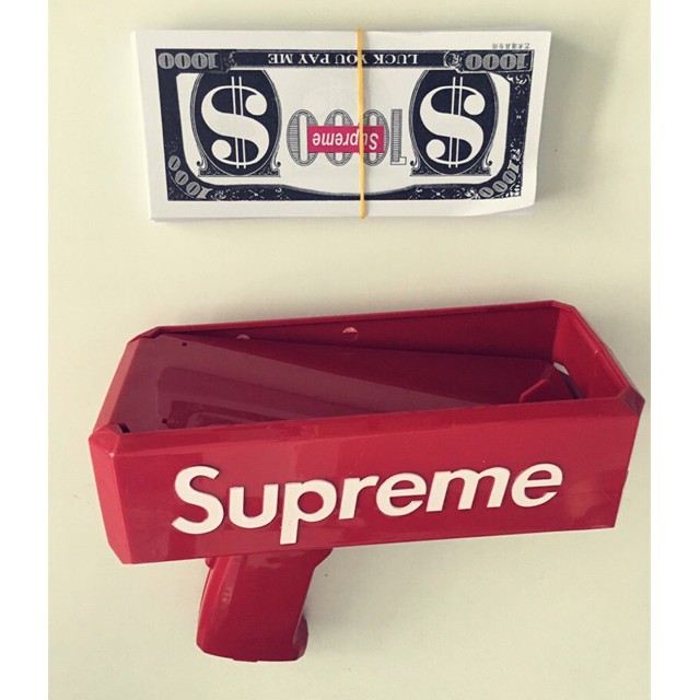 Súng Bắn Tiền Supreme Full Box Tặng Kèm 100 Tờ Tiền Dolar Supreme sale