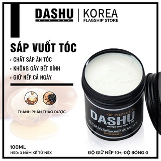 Sáp Clay Wax Dashu For Men Premium Original Super Mat 100ml Made in Korea, wax vuốt tóc nam, độ cứng 10+, không bóng.