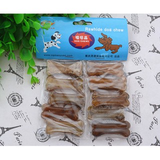 XƯƠNG DA BÒ 10 CHIẾC 5CM DÀNH CHO CHÓ