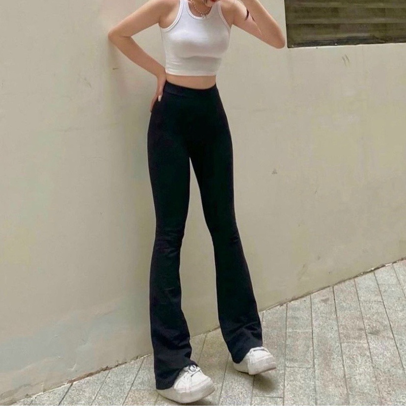 Quần Dài Thun Ôm Lưng Cạp Cao, Ống Loe HOT - BT Fashion  + Video, Hình Thật