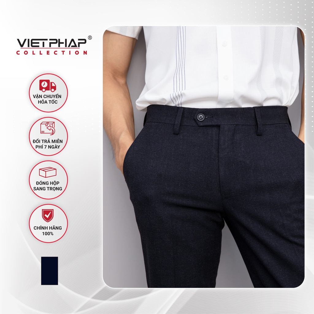 Quần Tây Âu Nam Trung Niên Không Ly Cao Cấp 97078 Việt Pháp. Chất liệu Polyester &amp; Visco Chống Nhăn, Độ Bền Cao &amp; Thoáng