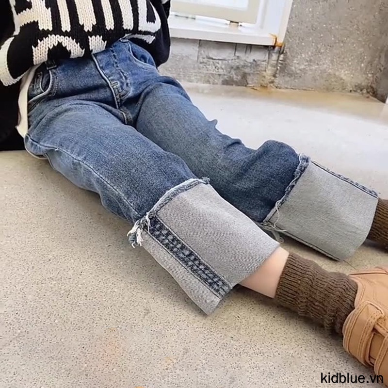 Quần Jeans Nữ Dài Lưng Thun Thời Trang Hàn Quốc