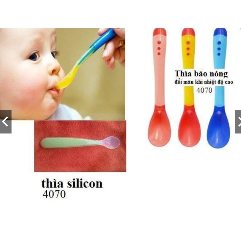 Thìa ăn dặm silicol báo nóng cho bé