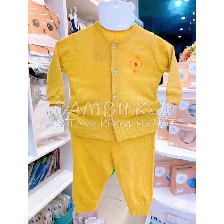 Bộ dài tay sơ sinh cài giữa chất thông hơi Lullaby cho bé NH25-19