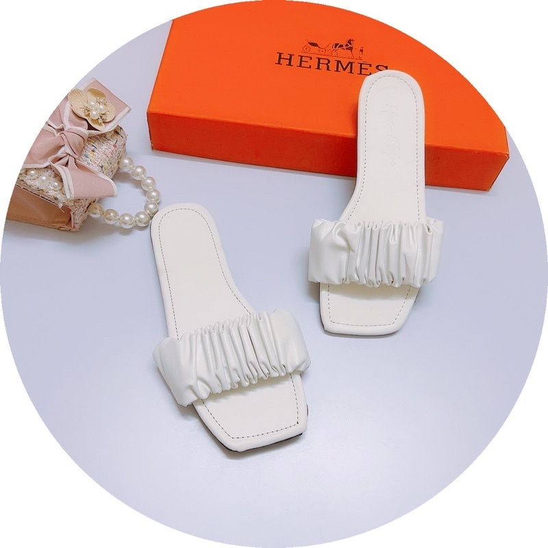 Dép lê quai nhún đế Bệt mẫu mới da lì cực đẹp