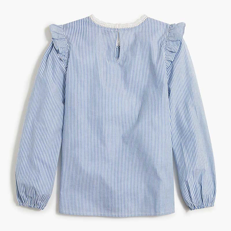 Áo kiểu nữ J.Crew Long Sleeve Ruffle Shoulder - nhiều màu