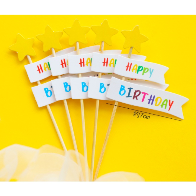 Chữ Happy Birthday cắm bánh sinh nhật