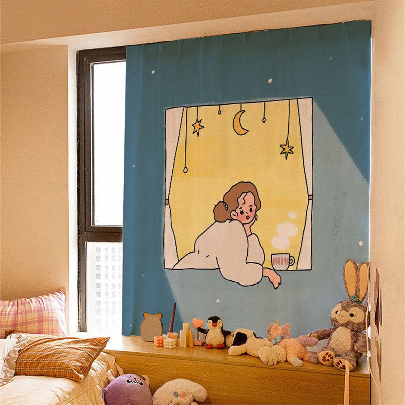 Rèm che cửa sổ phòng ngủ toàn phần trang trí có khóa dán tự dính