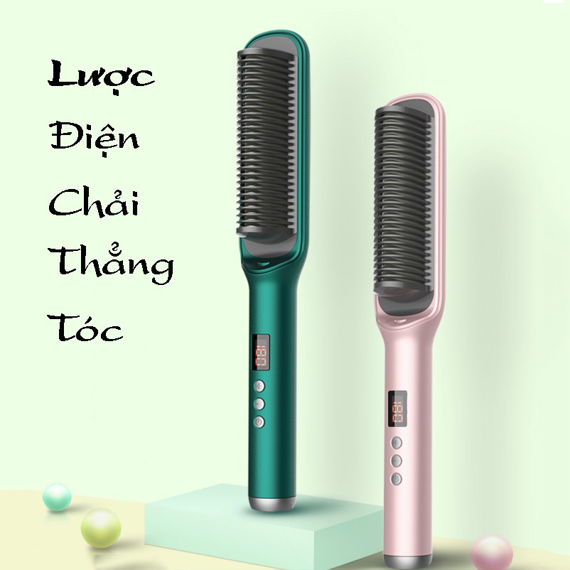Lược điện chải thẳng tóc uốn tạo kiểu Hiện thị nhiệt độ ion âm tránh hư tổn tóc