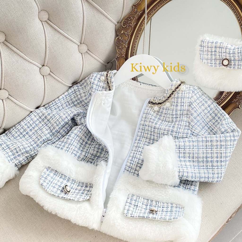 Áo khác dạ cho bé gái TWEED KIWY KIDS52 cho bé từ 1 đến 6 tuổi