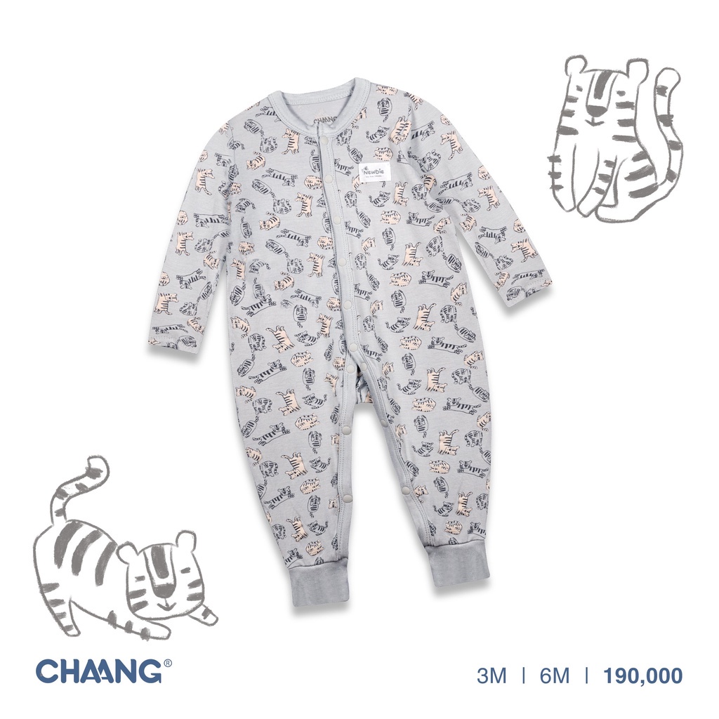 CHAANG 2022- Body chaang dài cúc giữa sơ sinh SS2022D09