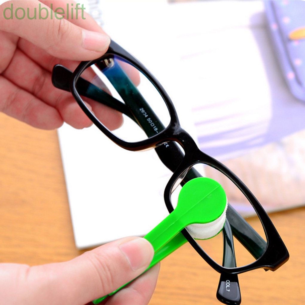 Dụng cụ lau chùi mắt kính hai mặt bằng sợi microfiber màu ngẫu nhiên