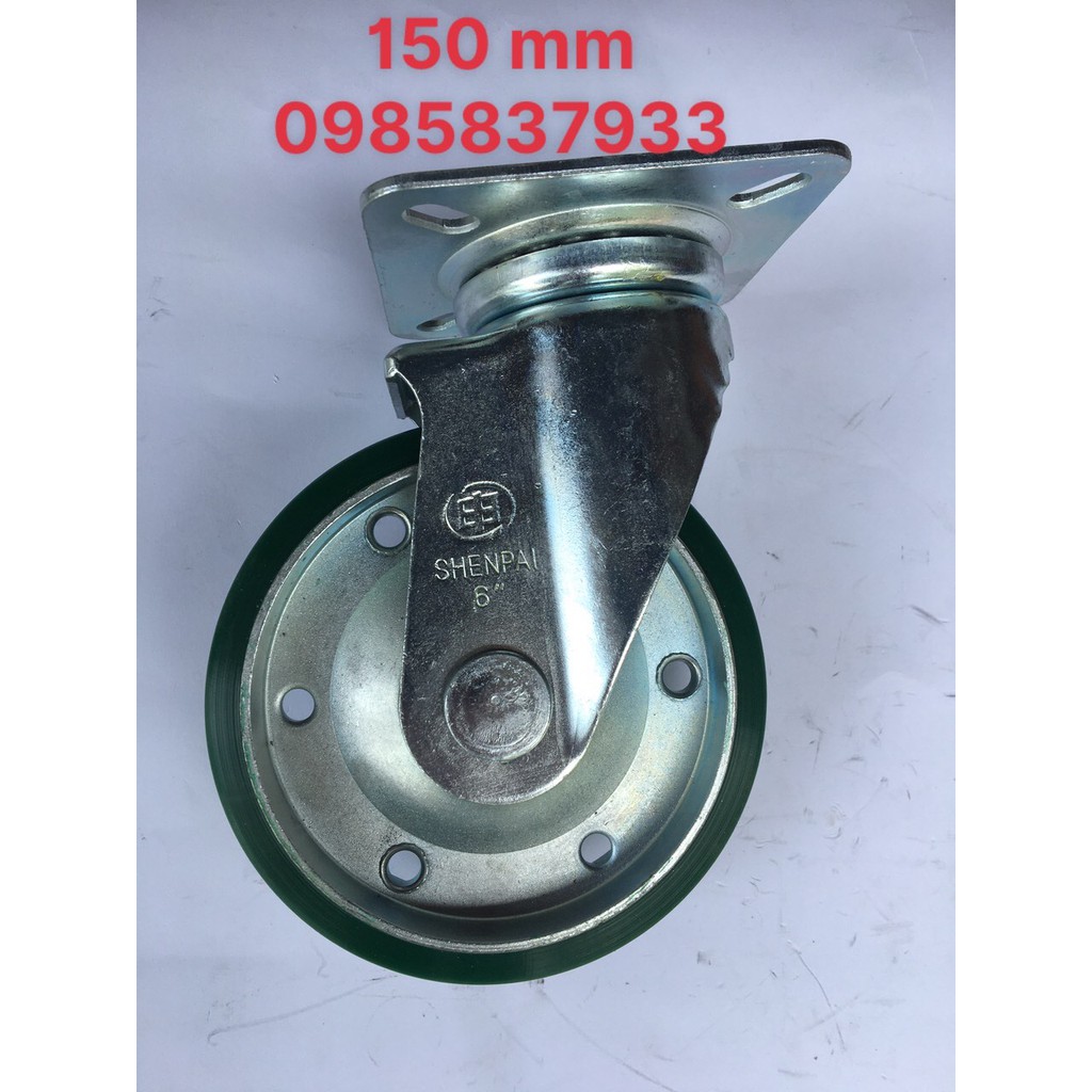 Bánh xe xoay chịu dàu mỡ 150 mm Shenpai tiêu chuẩn Nhật lắp xe đẩy hàng di chuyển nhẹ nhàng êm ái