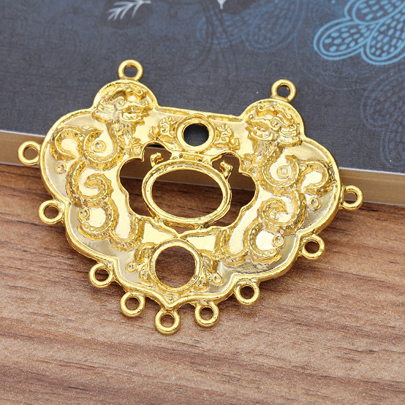 1 phiến đúc khóa trường thọ, khóa trường mệnh 44.5*59.5mm nguyên liệu làm trâm làm trang sức cổ trang