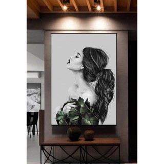 Tranh cô gái decor - spa, nail, phòng ngủ, homs tay- chất liệu Canvas